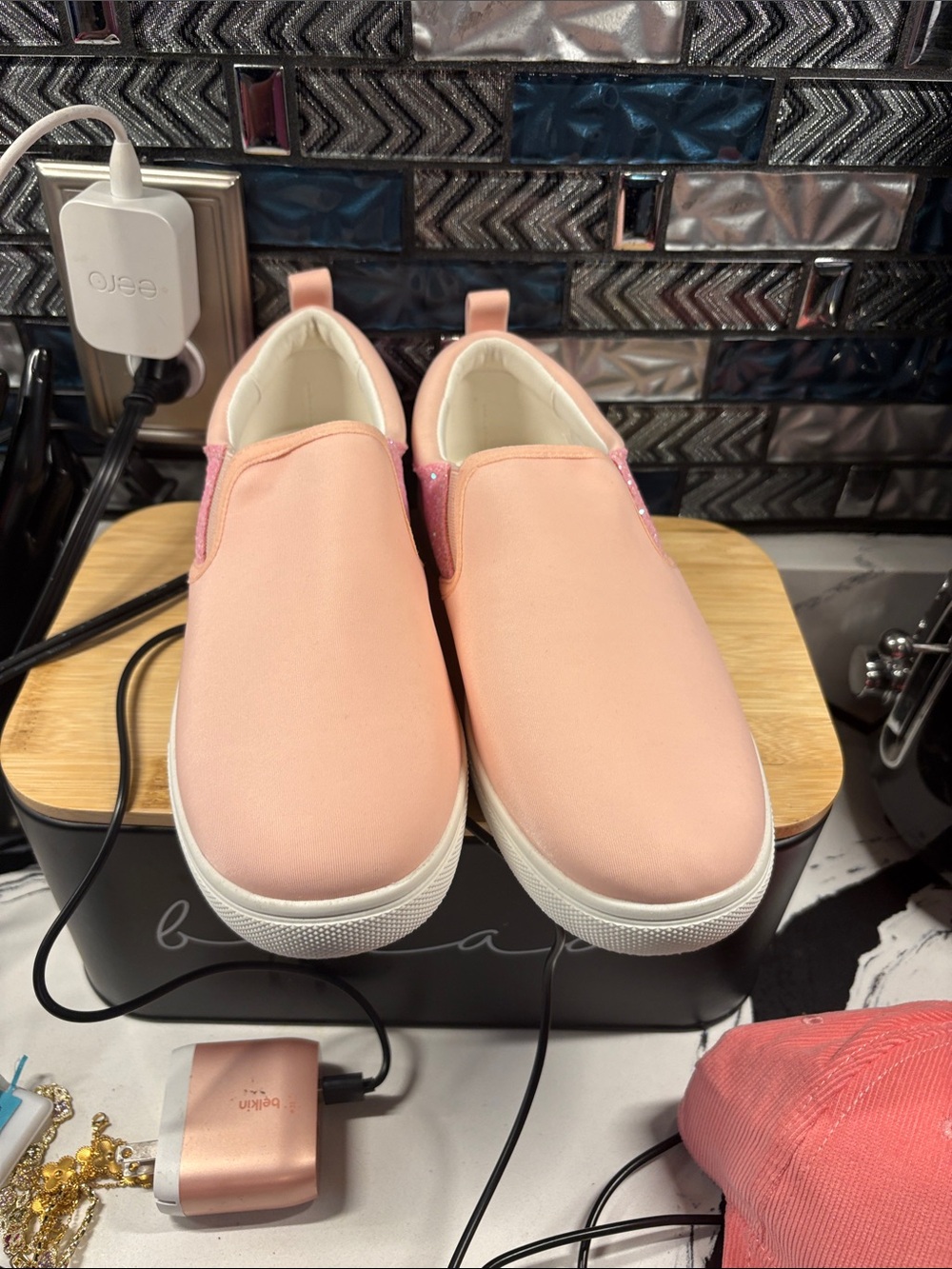 Sonoma Soft Pink Slip-On Athletic Sneakers